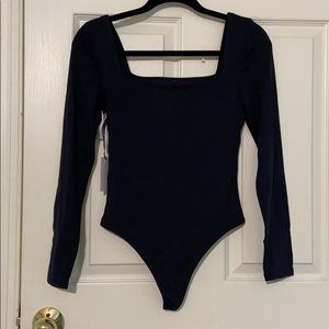 Aritzia Black Contour Longsleeve Bodysuit